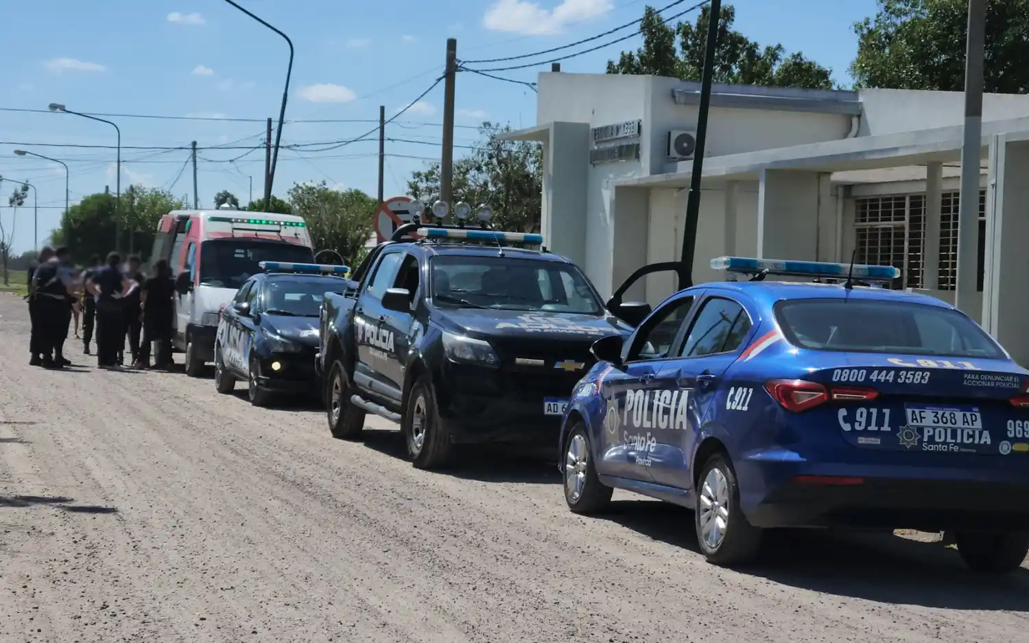 Foto de archivo: despliegue policial en barrio 2 de Abril | Crédito: Radio Rafaela