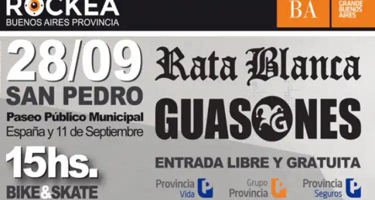 Rata Blanca y Guasones cerrarán la etapa sampedrina del Rockea BA