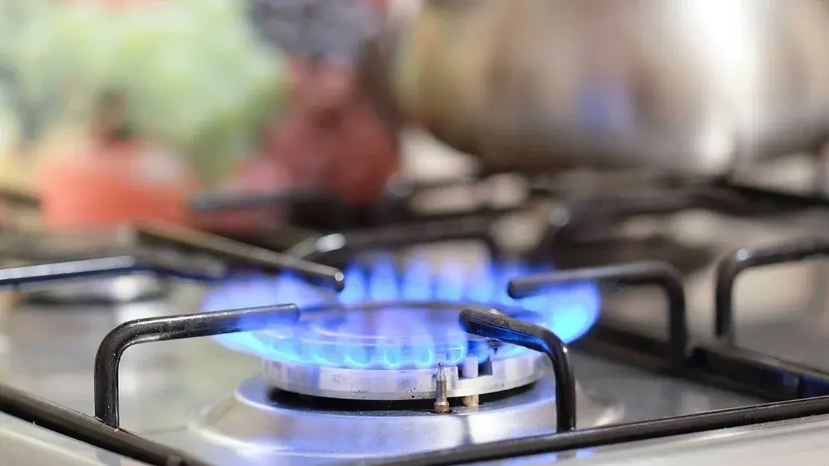Hornalla de cocina a gas.