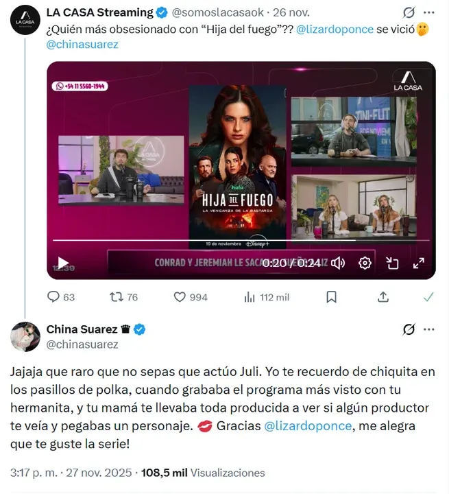 tremendo cruce entre la China Suarez y Juli Poggio