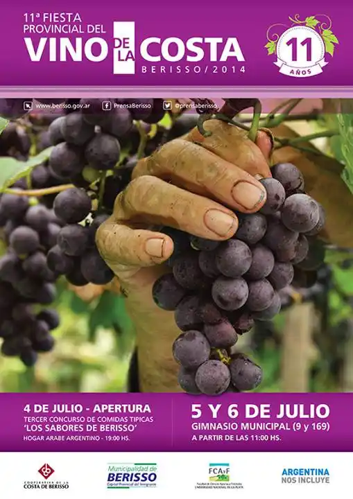 Berisso: 11° Edición de la Fiesta Provincial del Vino de la Costa