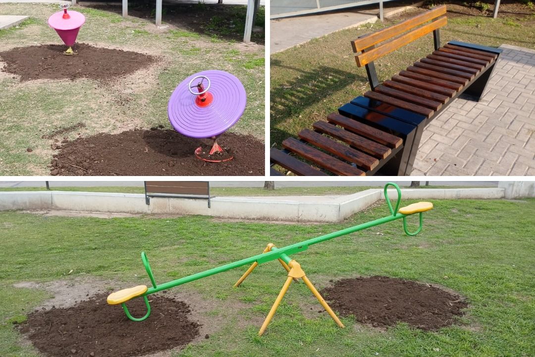 Se realizaron tareas de mantenimiento en la Plaza Sensorial del Centro Metropolitano