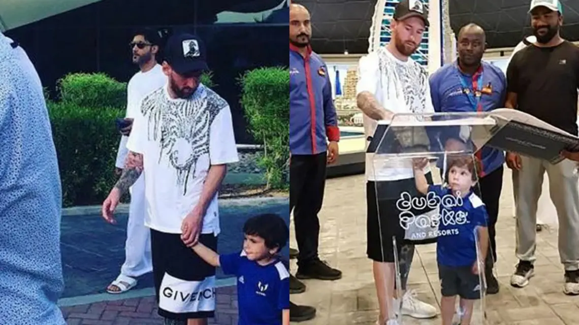 Messi, de vacaciones con la familia en Dubai