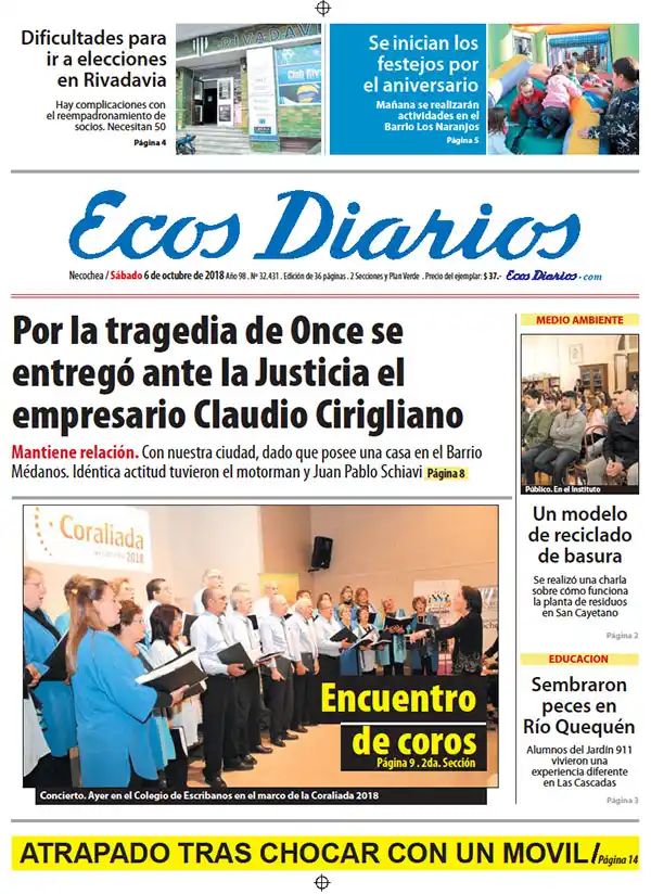 Tapa del 6 de octubre de 2018