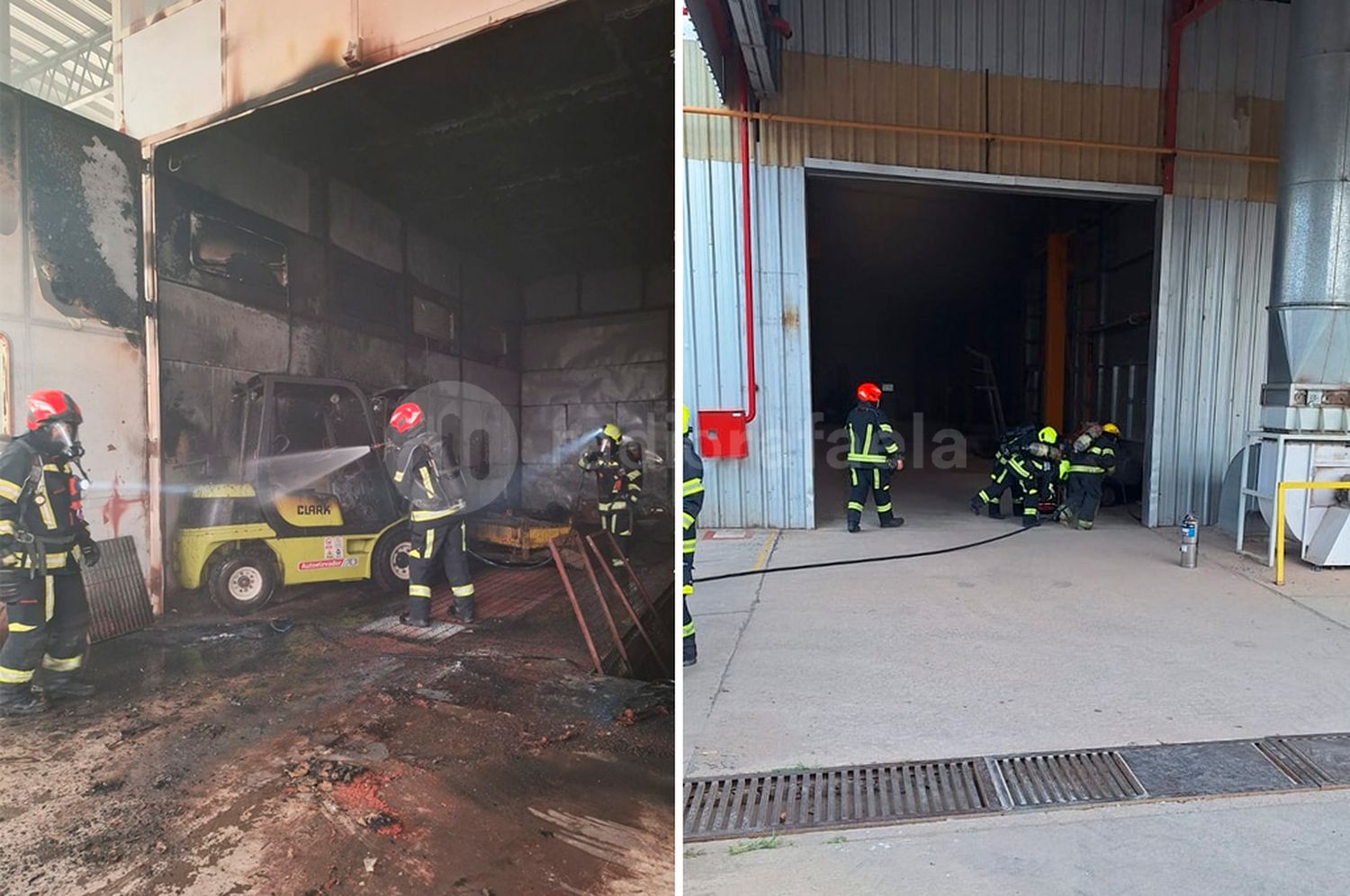 Padre e hijo luchan por su vida tras incendiarse una cabina de pintura en una empresa de la región