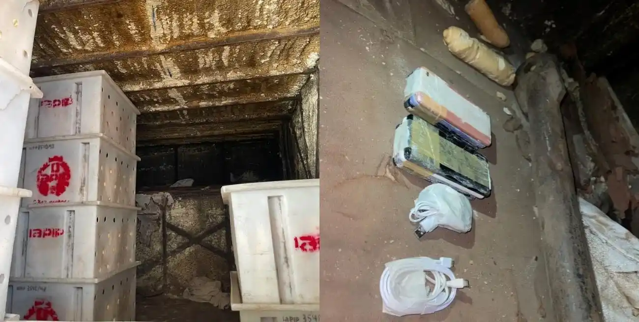 Los elementos incautados tras la requisa.