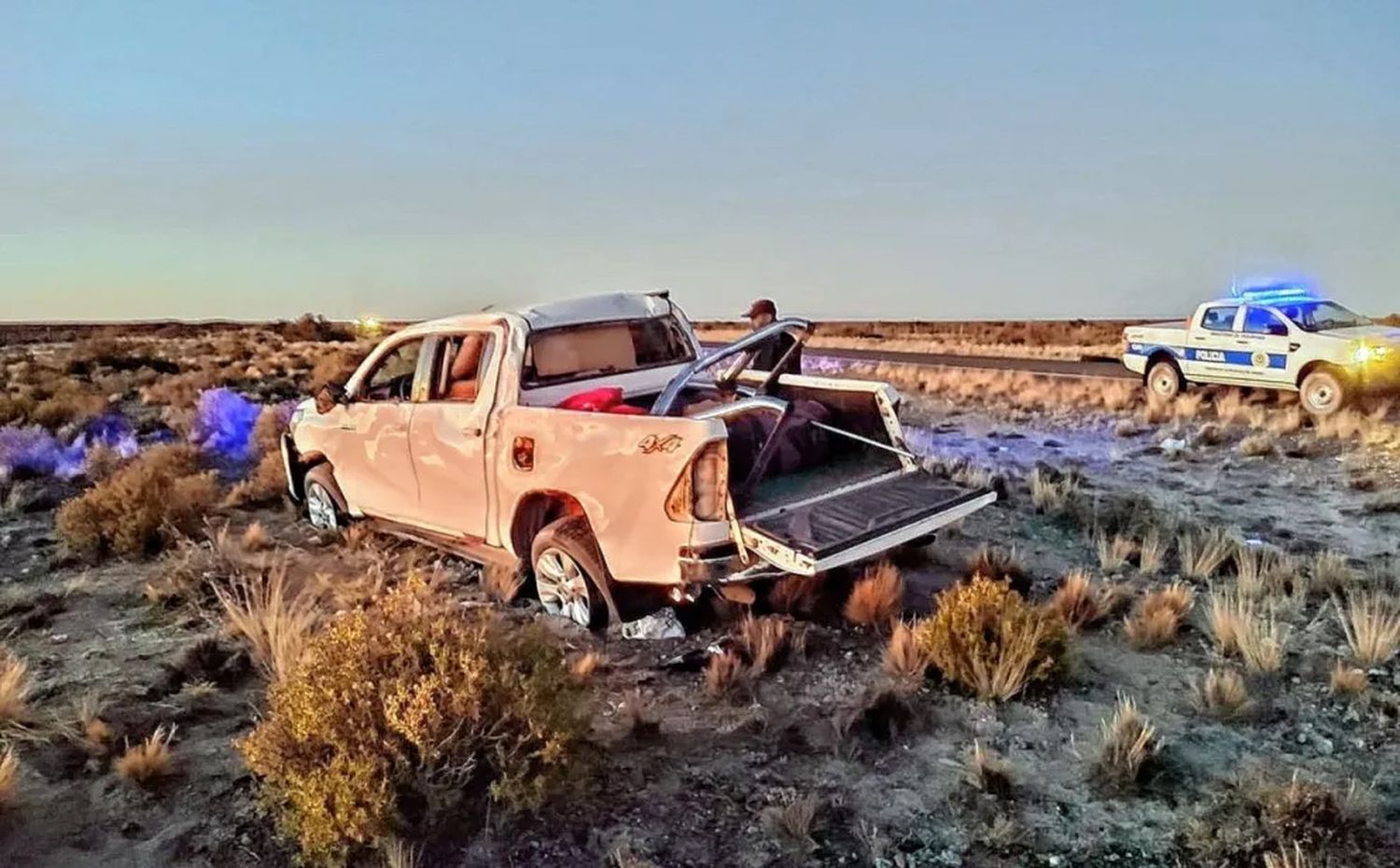 Un hombre viajaba a Comodoro Rivadavia y el viento lo hizo volcar