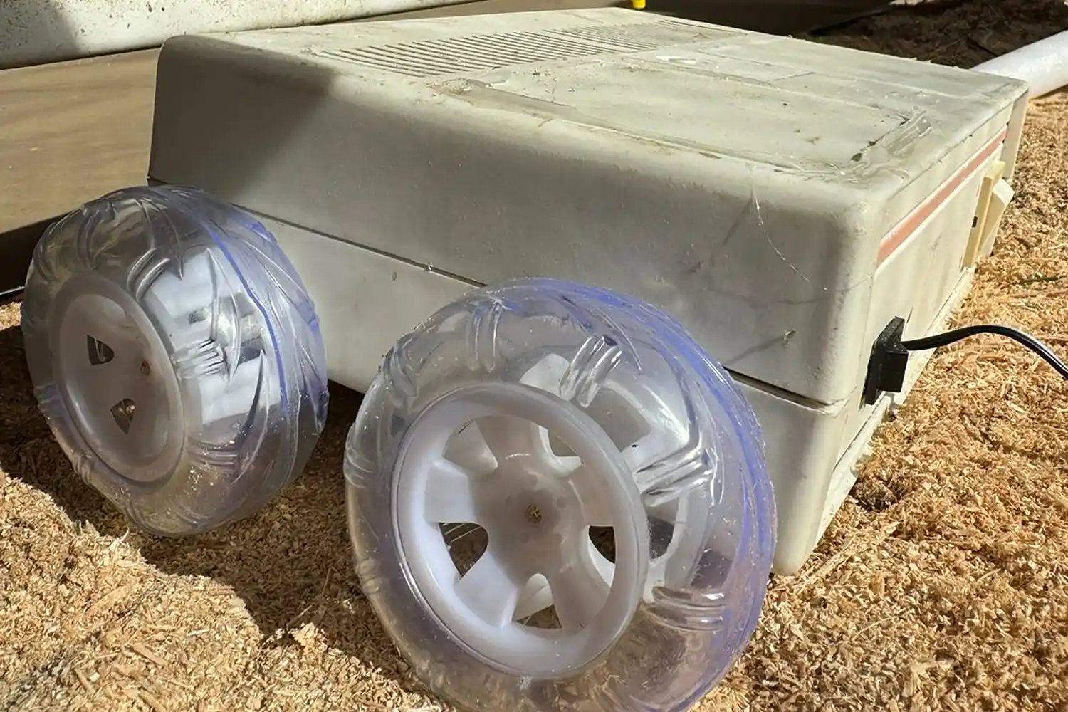 Estudiantes fabrican un robot que ayuda en la crianza de pollos parrilleros