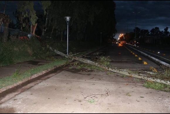 General La Madrid: Fuerte tormenta con viento y granizo provocó destrozos