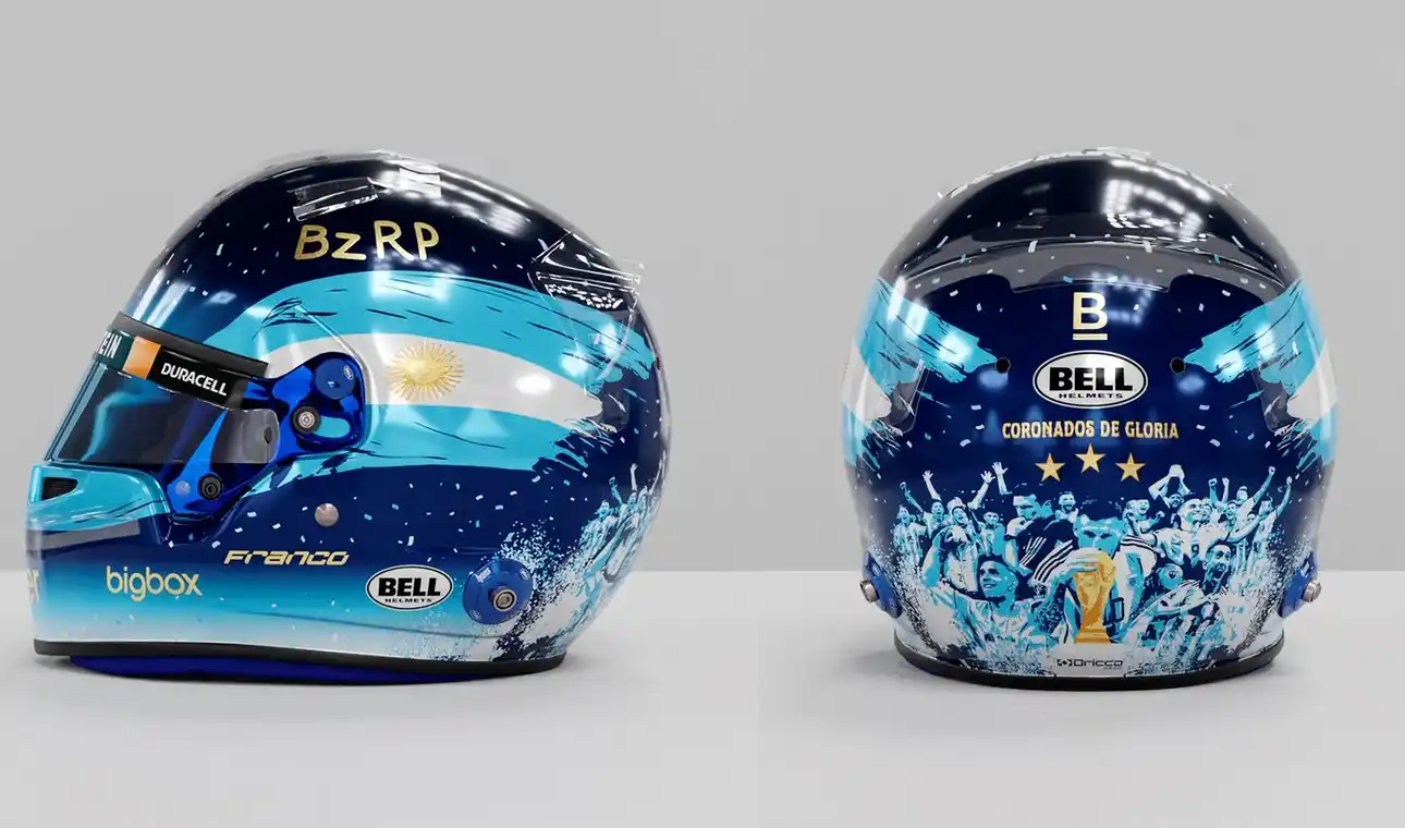 Así será el casco de Colapinto que lucirá durante el GP de Qatar de la Fórmula 1