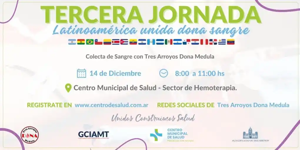 Tres Arroyos se suma a Latinoamérica Unida dona sangre