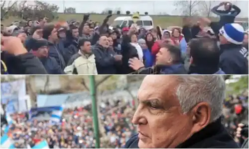 Sector de la UOCRA marchó al penal de Ezeiza para cantarle el feliz cumpleaños al 'Pata' Medina