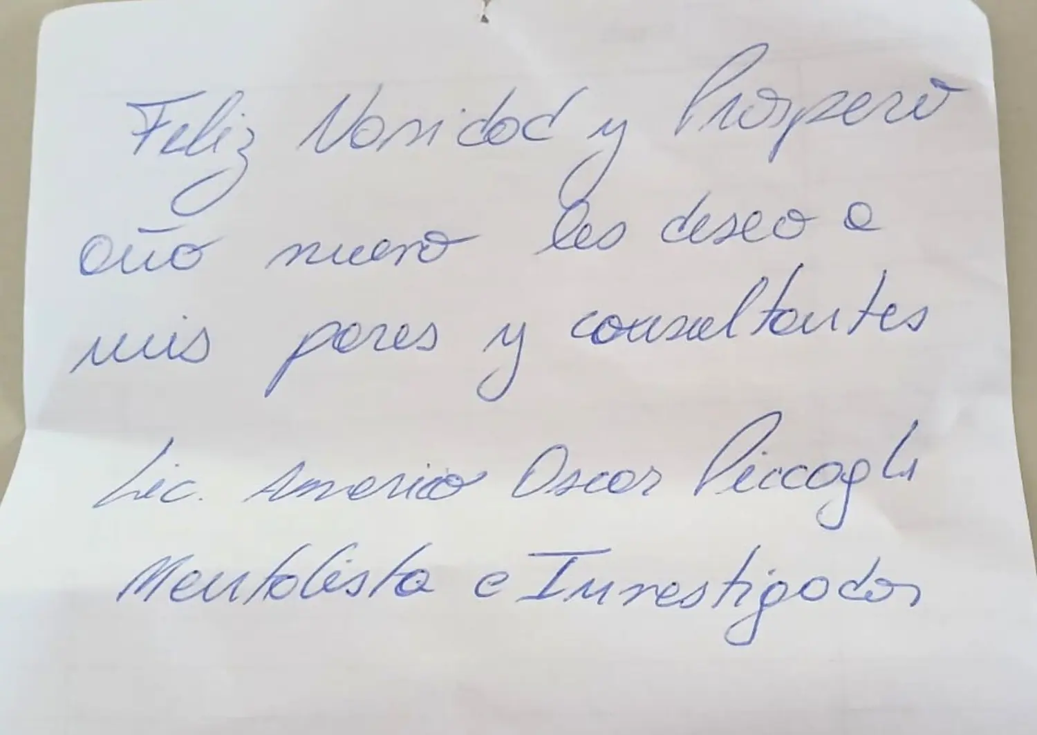 El saludo de Navidad y Fin de Año del mentalista Américo Oscar Piccagli