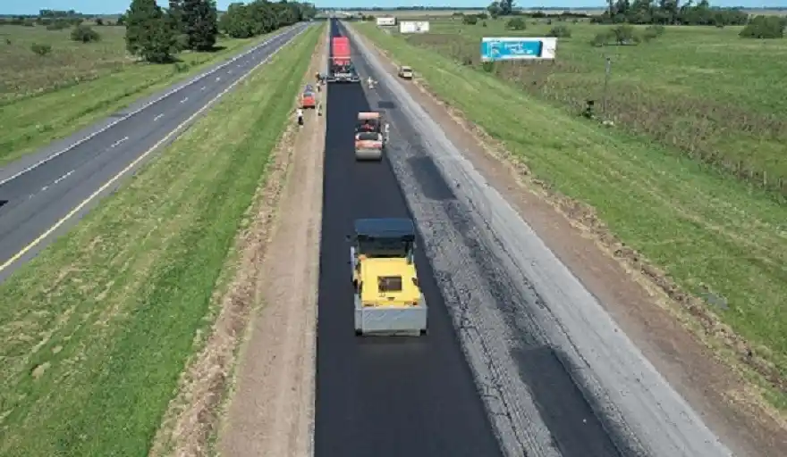 Etapa final en la repavimentación de 146 Km de la Ruta 2 entre La Plata y Dolores