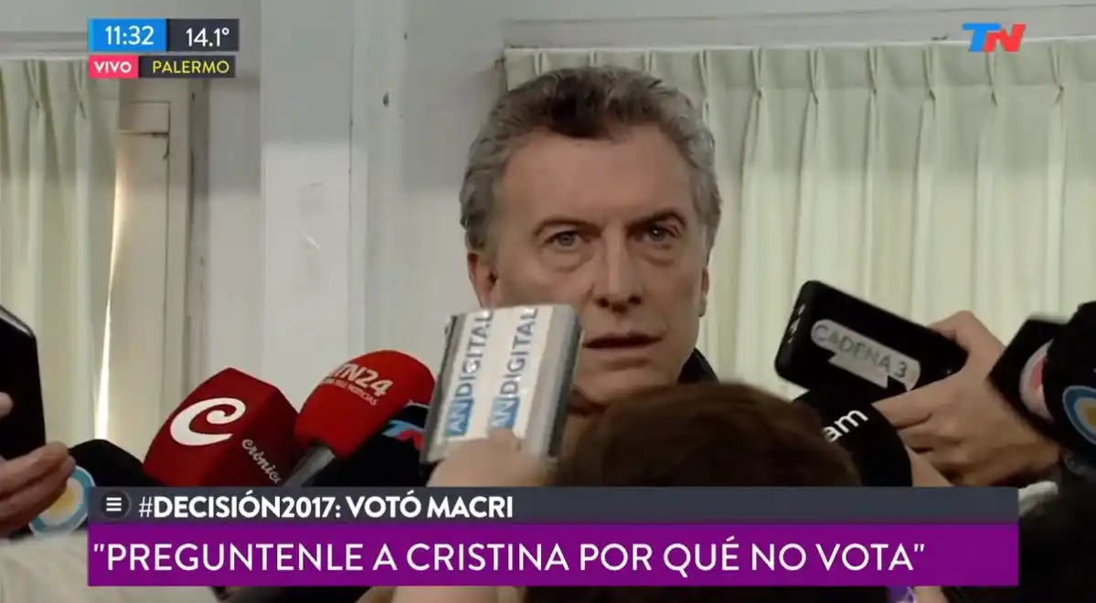 Votó Macri y disparó contra Cristina: "Pregúntenle a ella por qué no vota"