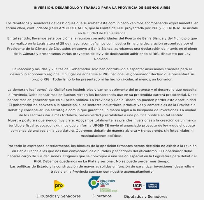 comunicado gnl