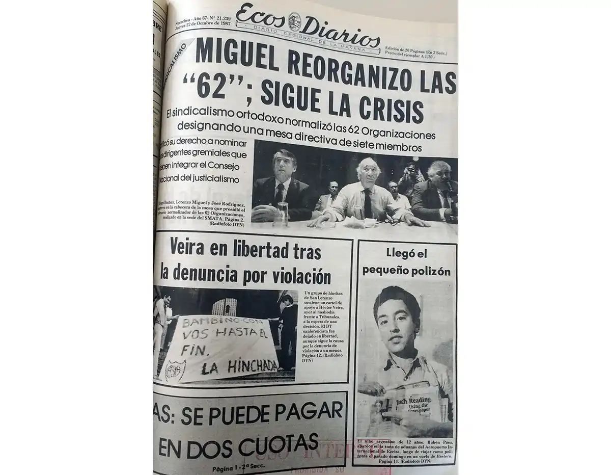 Jueves 22 de octubre de 1987