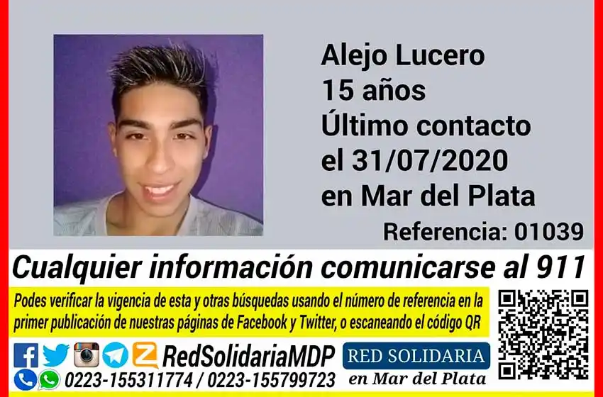 Buscan a un adolescente que desapareció en Mar del Plata