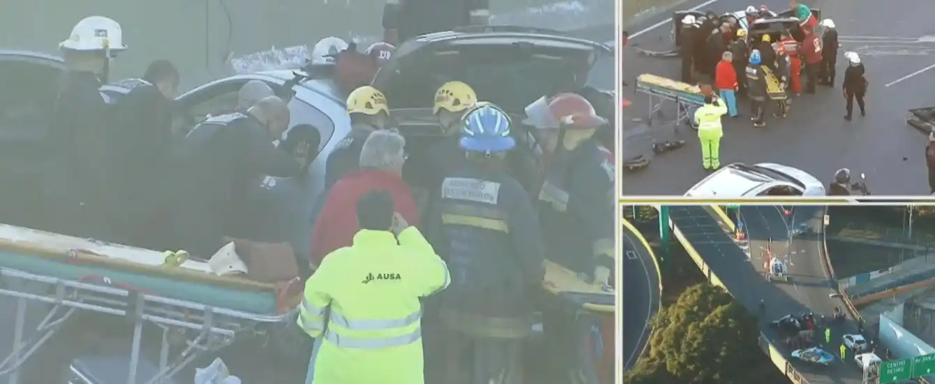 Choque en la autopista 25 de Mayo: dramático rescate de una mujer