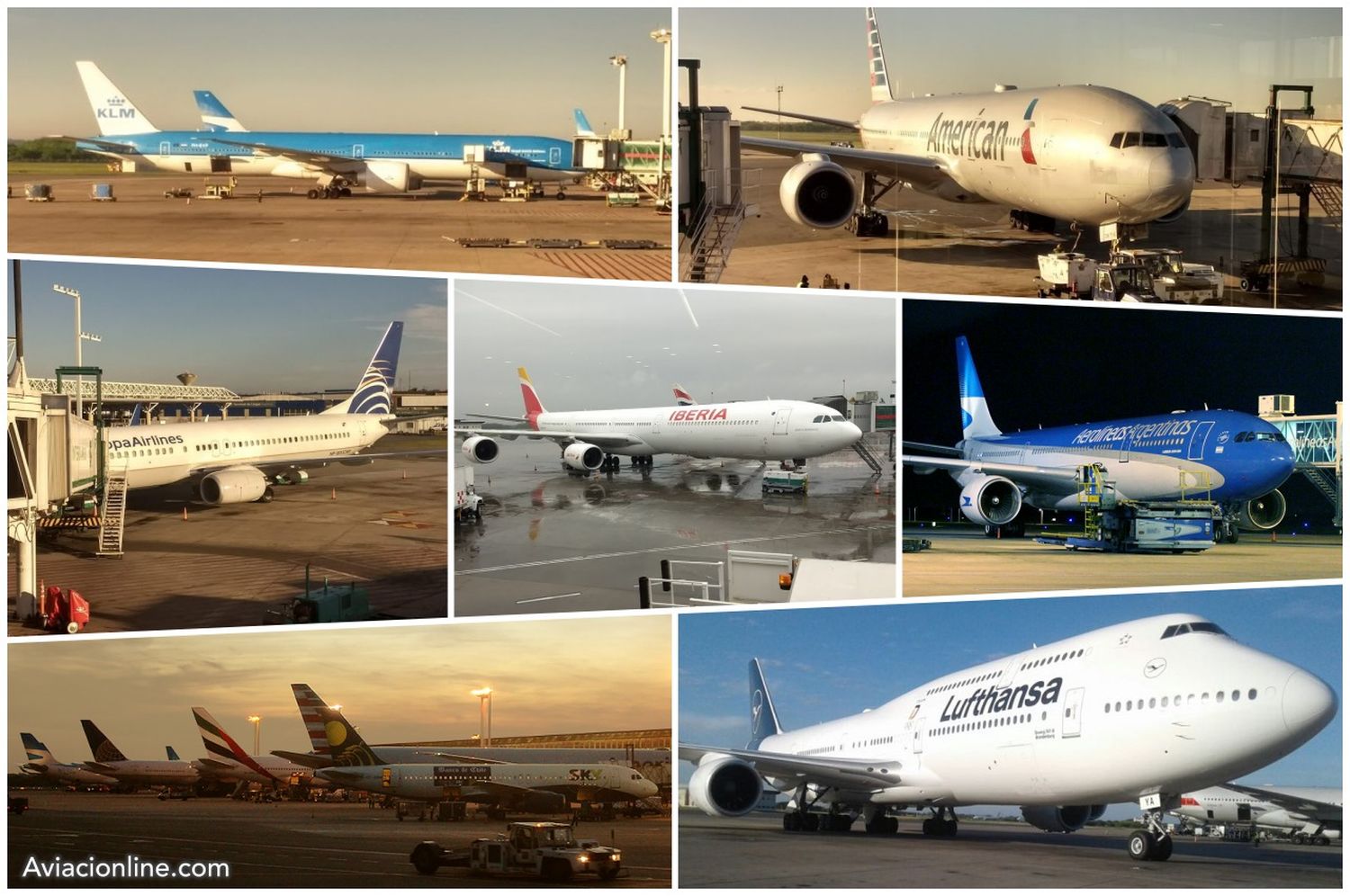 ¿Qué aeronaves operan regularmente en el aeropuerto de Ezeiza?