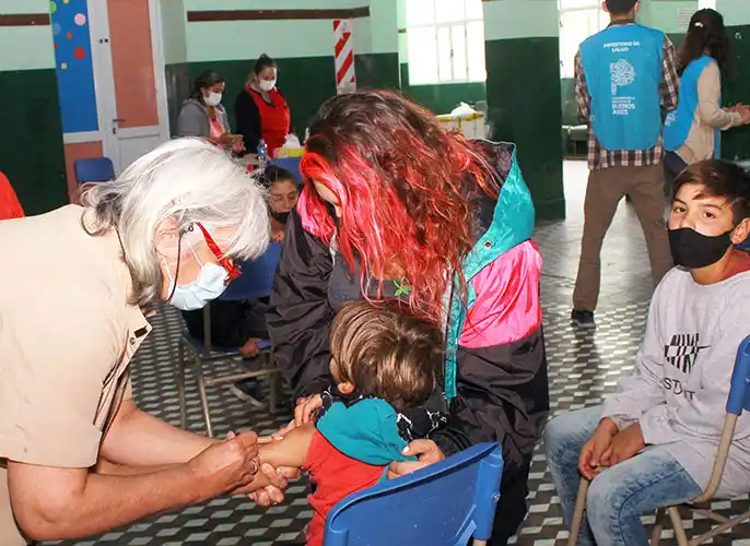 Un centenar. De vacunados en dos escuelas
