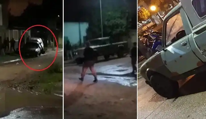 Incidente terminó con dos personas chocadas y una herida con un machete