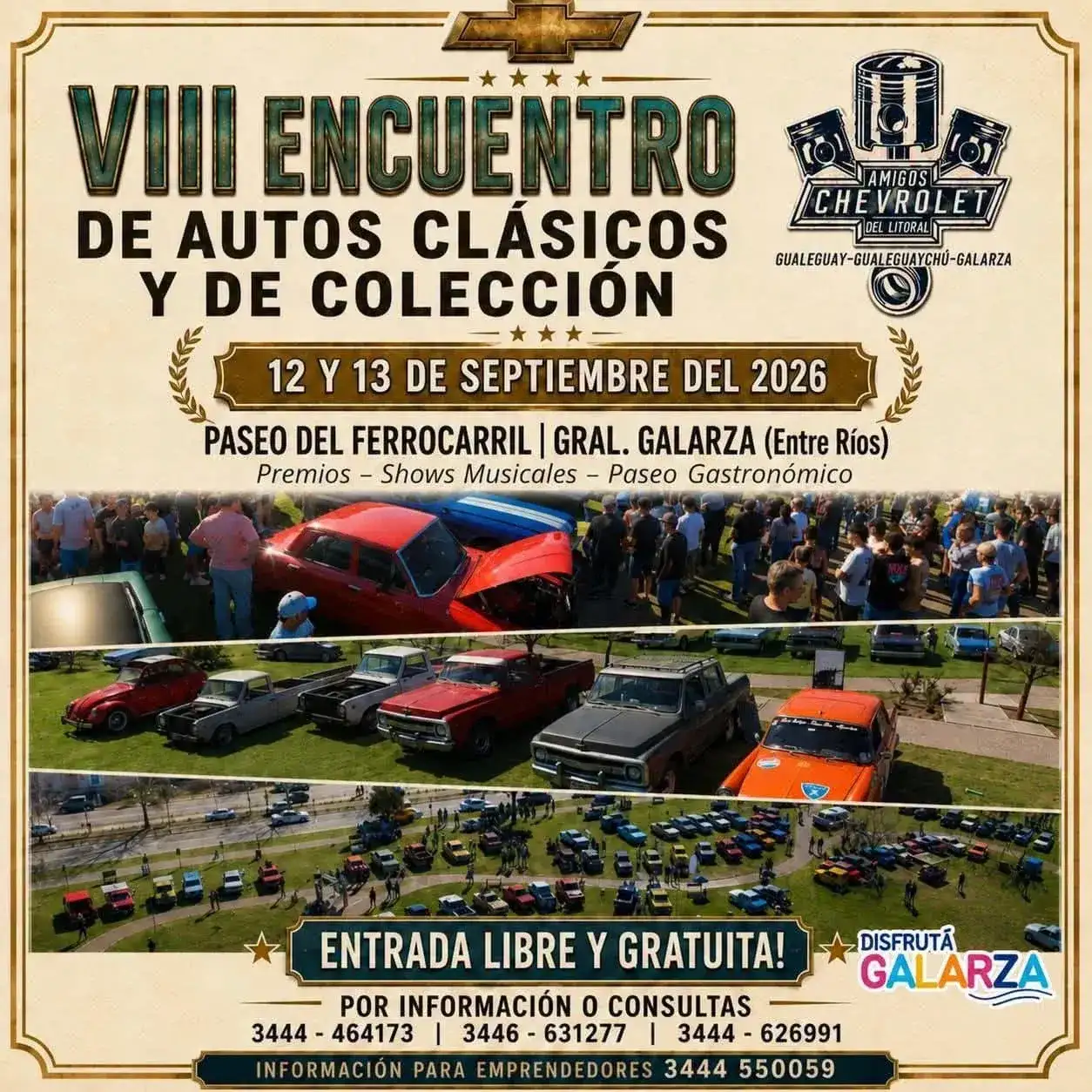 Galarza será sede del VIII Encuentro de Autos Clásicos y de Colección