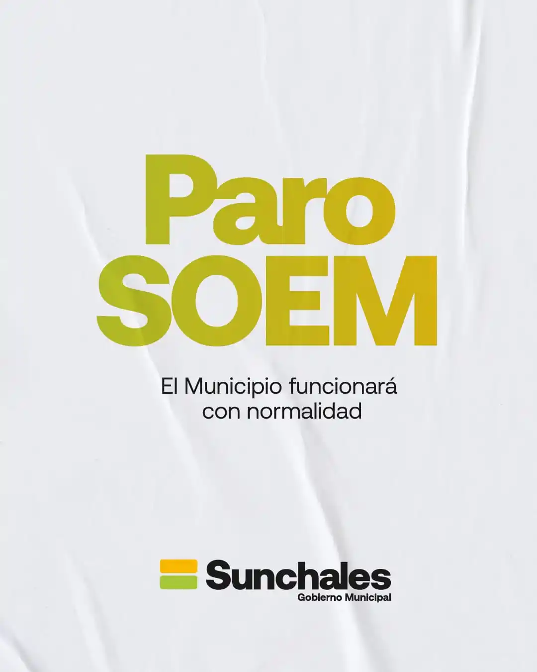 Paro de SOEM: el Municipio funcionará con normalidad