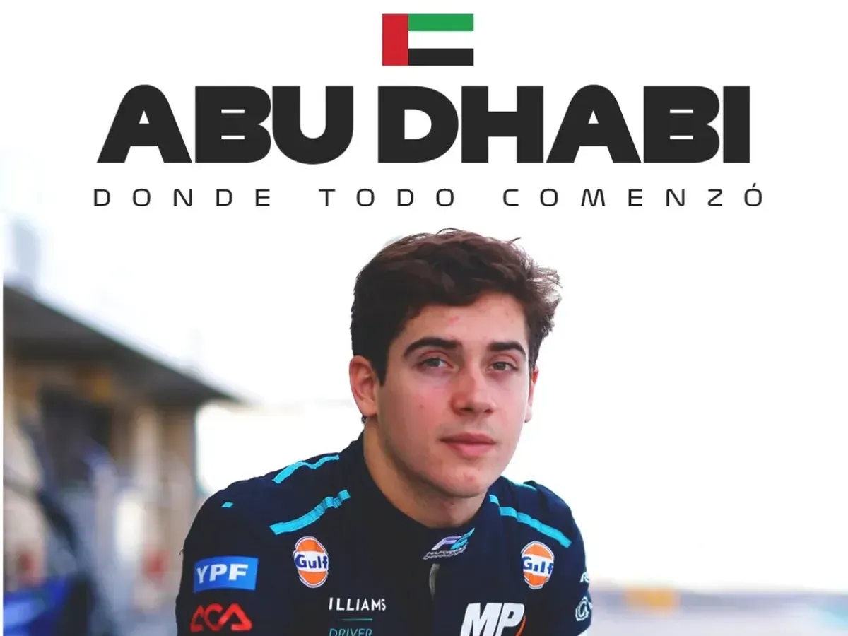 Colapinto comienza el viernes con los entrenamientos libres en Yas Marina.