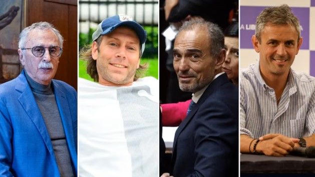 El ministro de Salud, Mario Lugones; el dueño de Suizo Argentina, Emmanuel Kovalivker; Eduardo "Lule" Menem; y el presidente de la Cámara de Diputados, Martín Menem.
