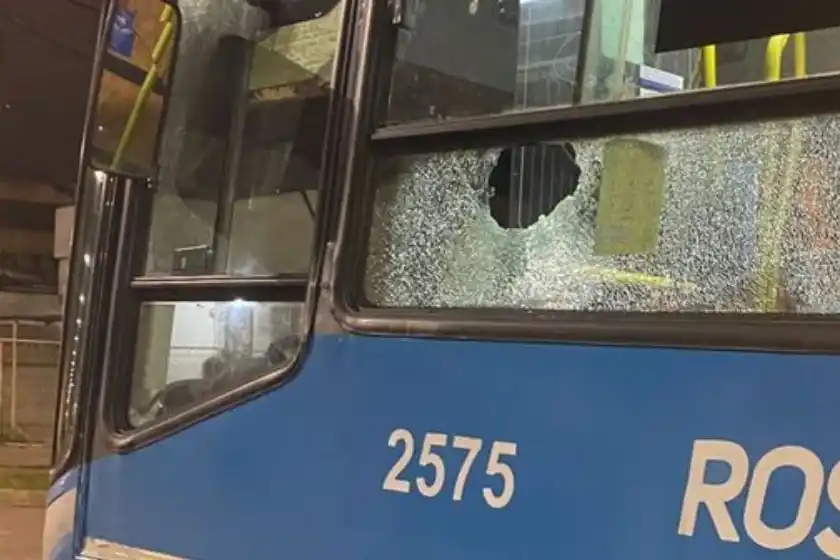 Violencia en transporte: agredieron a piedrazos a un colectivo en zona sur