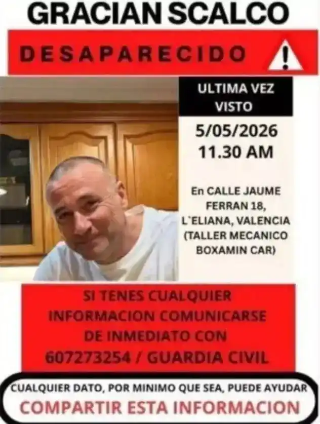 Buscan a un argentino desaparecido en España