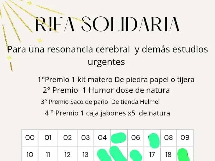 Rifa solidaria para Helen Medina
