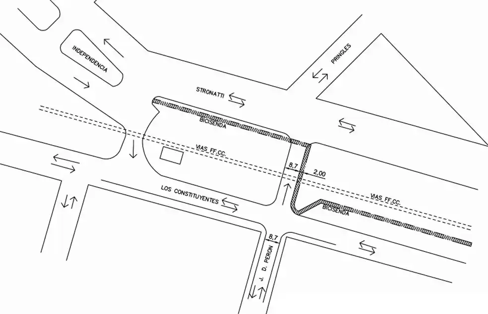 La nueva circulación por acceso Perón, con semáforos y nuevo cruce a nivel