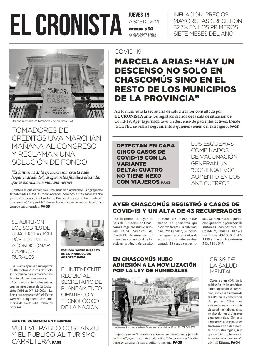 Tapa 19 de agosto 2021