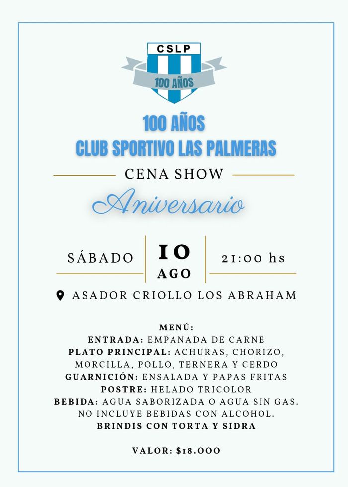 Las Palmeras cena aniversario