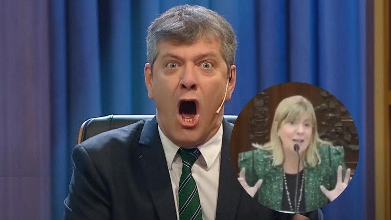 El periodista Mario Pergolini y la diputada provincial Alejandra Rodenas. (captura de video)