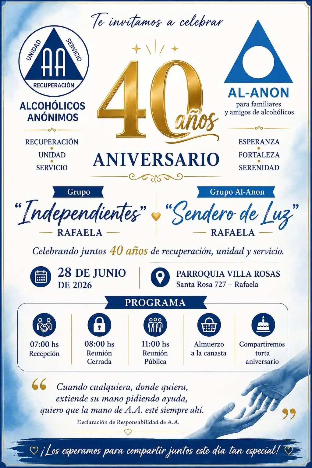 El Grupo Independiente de A.A. y Al-Anon Sendero de Luz celebran 40 años de trayectoria - 1