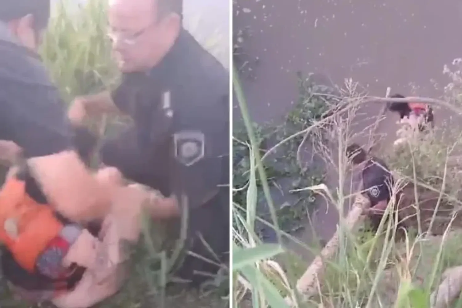 VIDEO | La policía le salvó la vida a una joven atrapada en el río Coronda