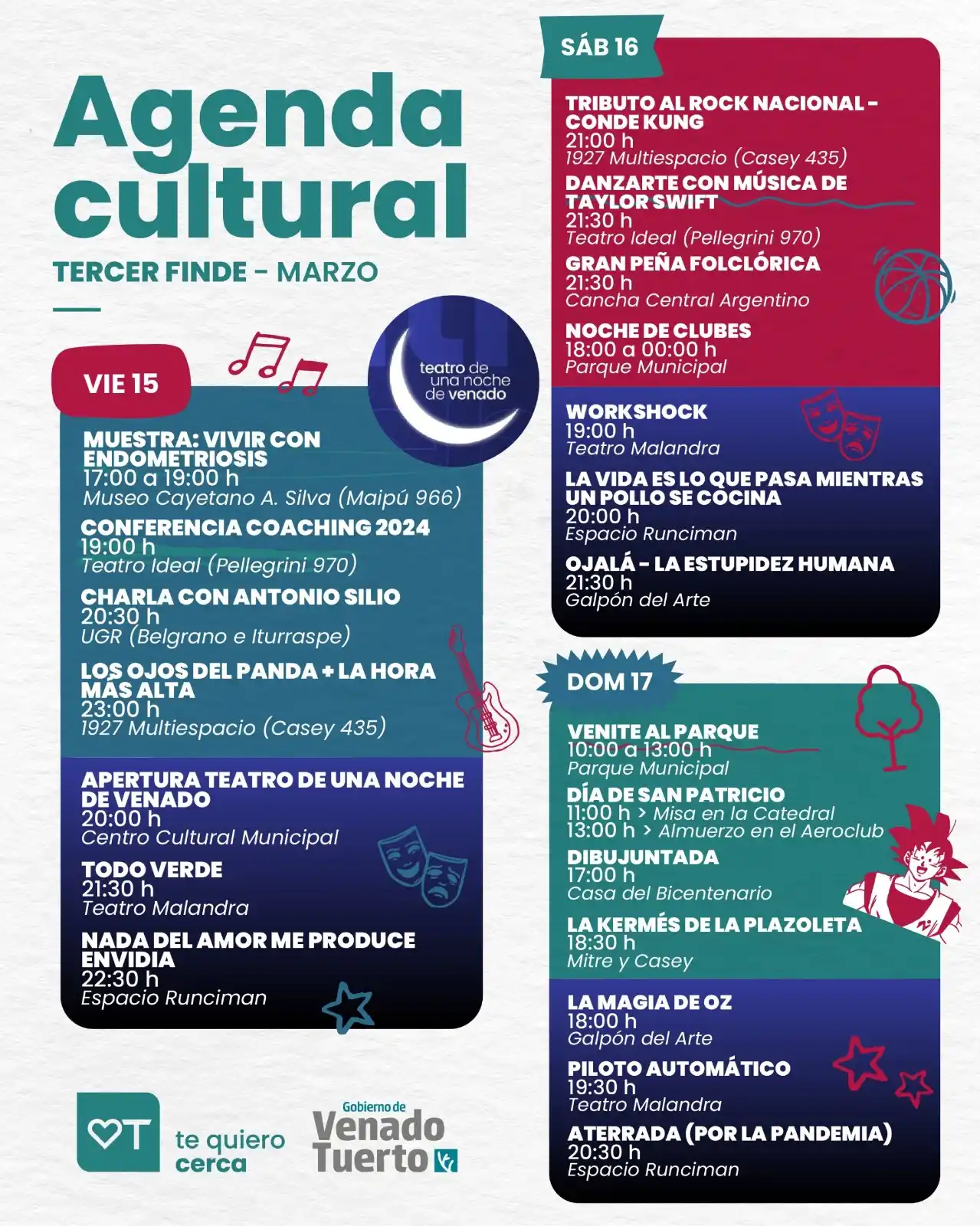 Agenda Tetaro de una Noche de Venado