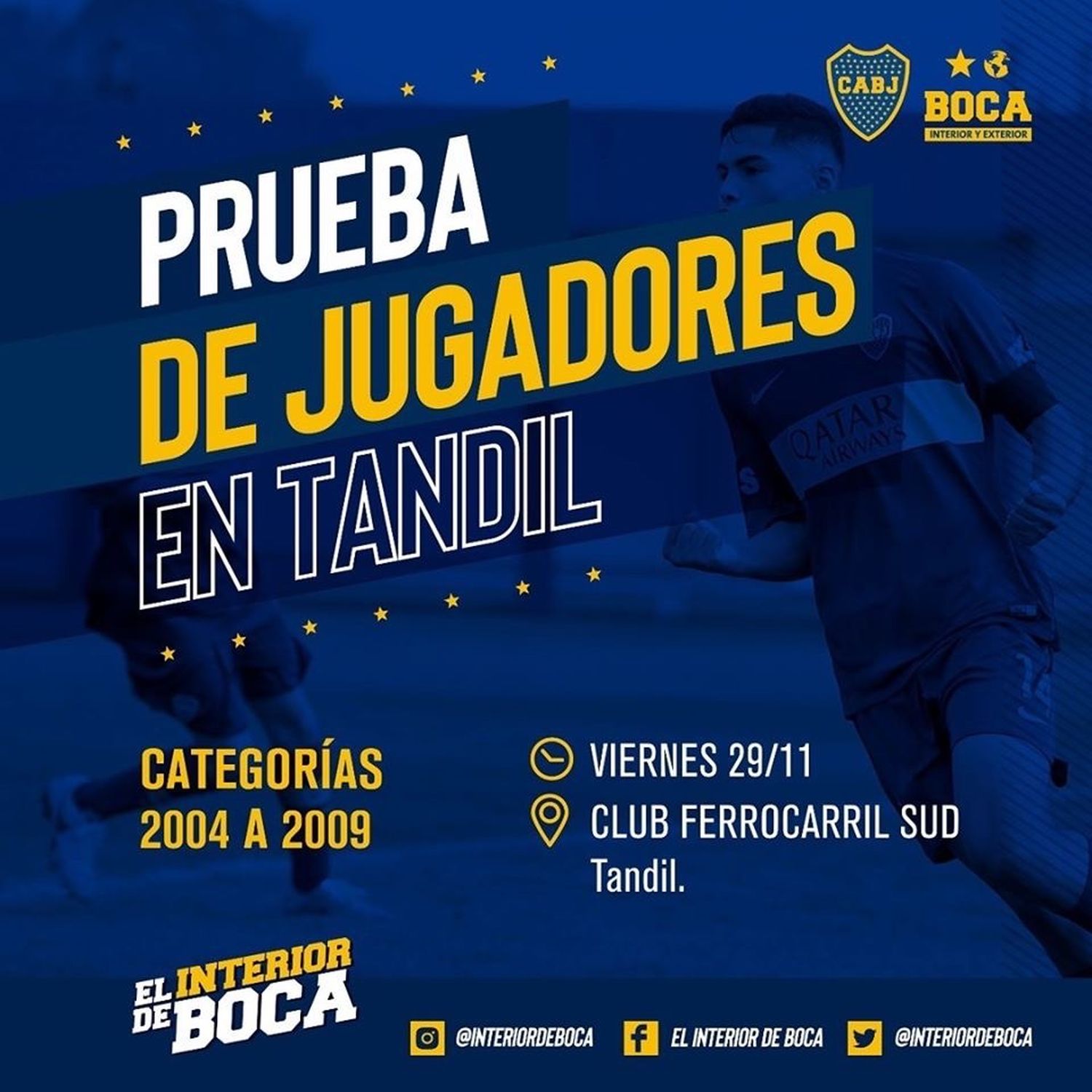 Boca probará jugadores en Tandil