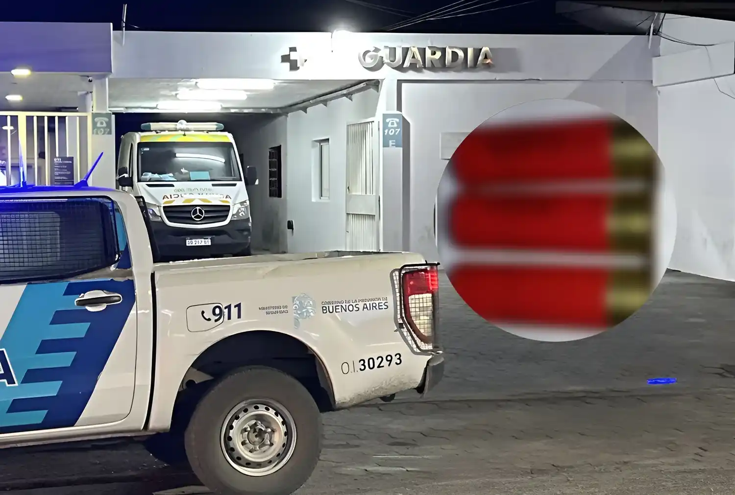 El herido fue asistido en la Guardia y la policía secuestró cartuchos en la casa del allanado.