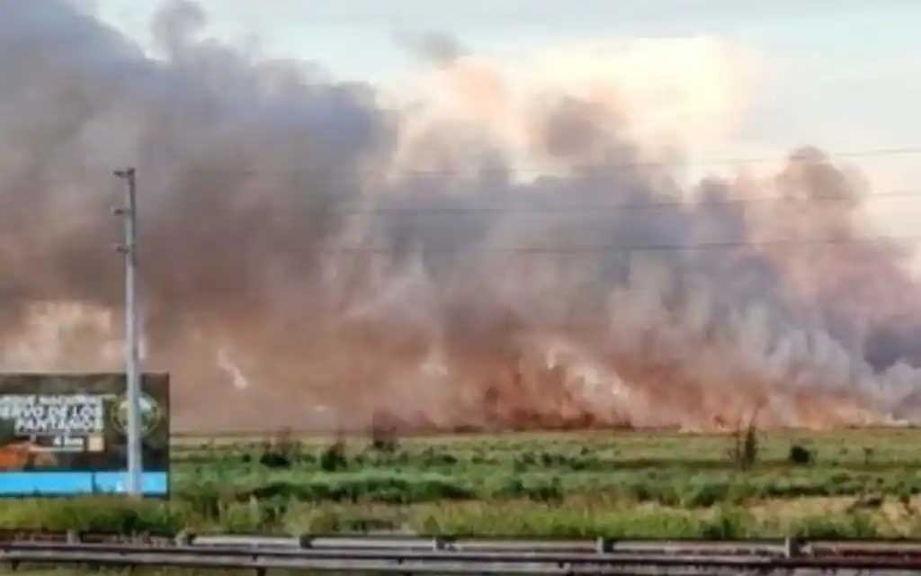 El incendio en Campana amenaza a la Panamericana.