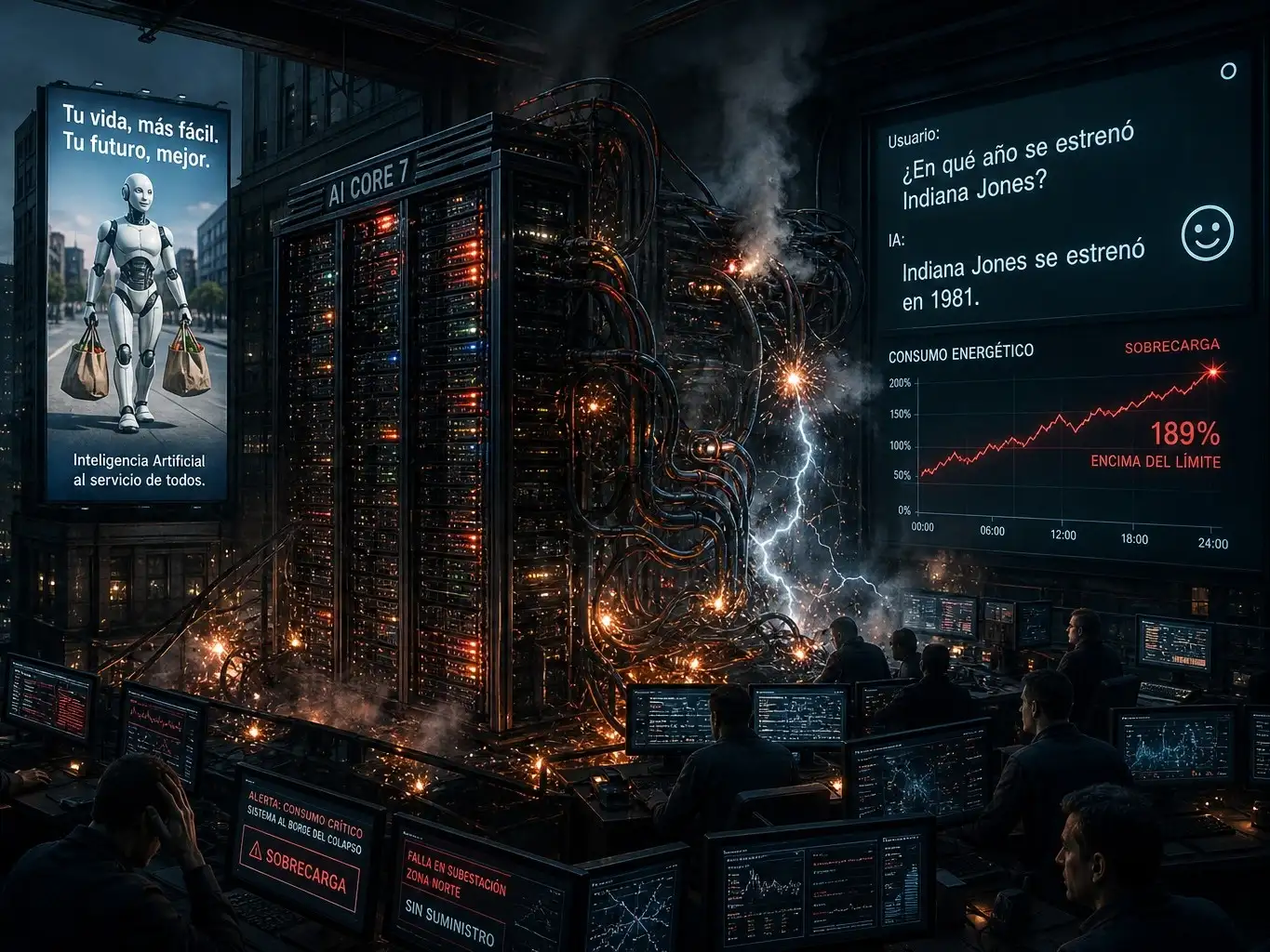 La inteligencia artificial no tiene ideas, no tiene iniciativa y consume tanta electricidad como una ciudad entera. La historia del siglo que nos están vendiendo tiene un problema: no cierra.