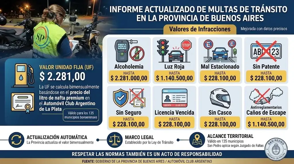 Multas tránsito valores 2609 infografía