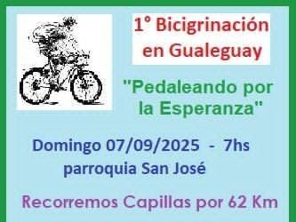 Gualeguay se prepara para la 1ª Bicigrinación “Pedaleando por la Esperanza”
