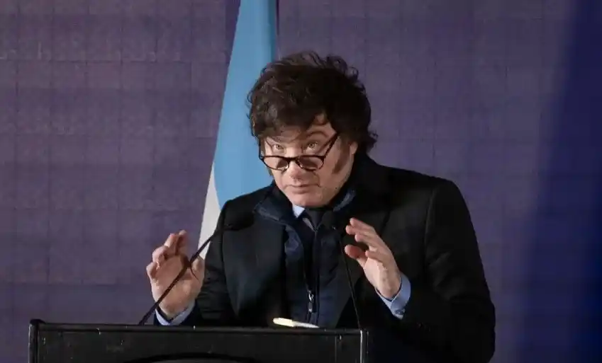 Javier Milei participó este viernes del acto en el que se festejó el 140° aniversario de la Bolsa de Comercio de Rosario