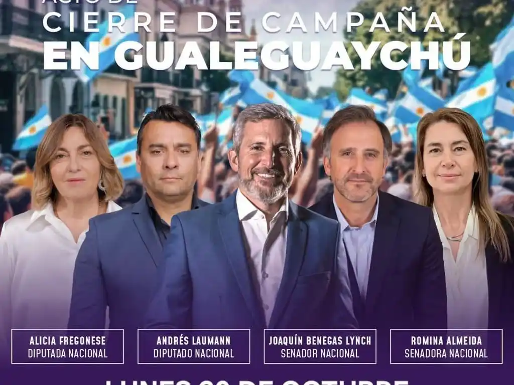 La Libertad Avanza cierra su campaña en Gualeguaychú este lunes con la presencia de los candidatos y el gobernador