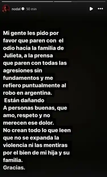 Nodal desmintió cualquier afirmación. Foto Instagram