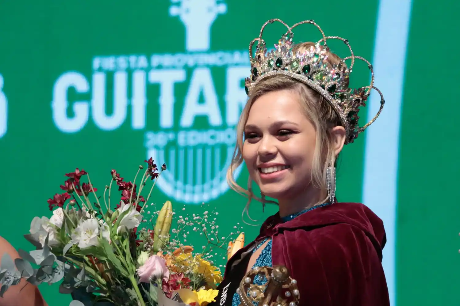 Belén Zalazar, quien fue elegida como la nueva Embajadora Cultural de la Fiesta Provincial de la Guitarra